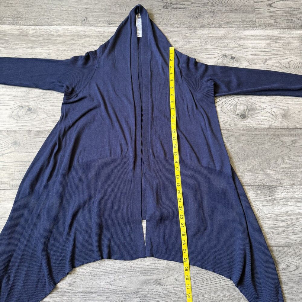 Tommy Bahama Navy Blue Open Front Waterfall Cardigan Sweater - Size Small - Picture 4 of 5
